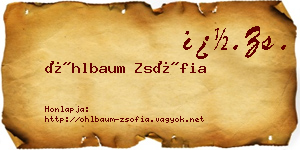 Öhlbaum Zsófia névjegykártya
